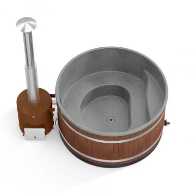 Уличная купель на дровах Kirami Comfort Family L TUBE Eco Plank