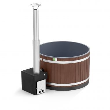Уличная купель на дровах Kirami Comfort Steady M CUBE Eco Plank