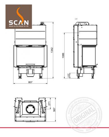 Каминная топка Scan 5004 FRL