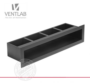 Решетка для камина Ventlab Open с рамкой чёрная