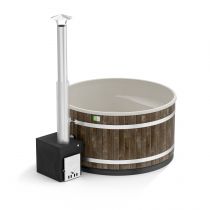 Уличная купель с подогревом Kirami Comfort Family L CUBE черное дерево