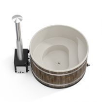 Уличная купель с подогревом Kirami Comfort Family L CUBE черное дерево