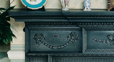 Чугунное каминное обрамление Stovax William IV matt black