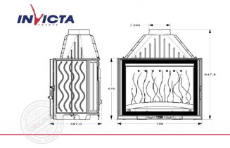 Топка каминная Invicta 800 Grande Angle