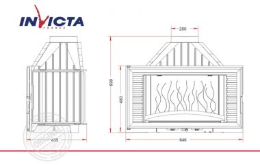 Топка каминная Invicta 840 Horizontal
