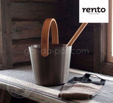 Ведро для бани Rento алюминий с бамбуковой ручкой